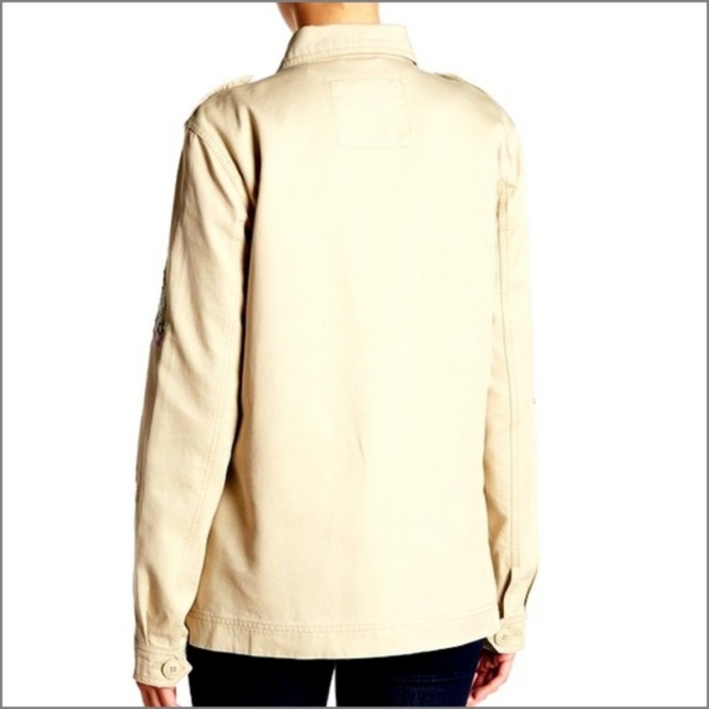 NWT Levi's Military Style Floral Sleeve Jacket #1S - Picture 4 of 7